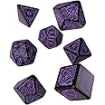 Q WORKSHOP Call Of Cthulhu Horror on the Orient Express RPG Ornamented Dice Set 7 Polyhedral Pieces Purple