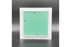 AIRTECH-UK Airtech Plasterboard Aluminium Access Panel Inspection Hatch - Ideal for Walls and Ceilings - Detachable Hinged Push Lock Door with White Powder Coated Aluminium Frame (400 X 400mm)