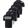 5 Pack Men’s Active Quick Dry Crew Neck T Shirts | Athletic Running Gym Workout Short Sleeve Tee Tops Bulk