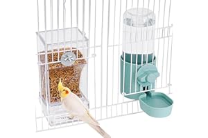 lemtrflo No Mess Bird Feeder Water Dispenser Set, Bird Feeder for Cage, Cage Accessories for Cockatiels, Finches, Budgies and Canaries