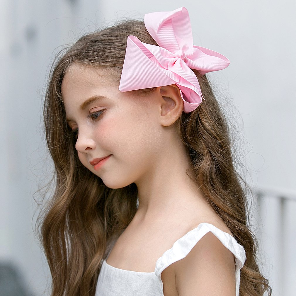 DEEKA 20 PCS Multi-colored 6" Hand-made Grosgrain Ribbon Hair Bow Alligator Clips Hair Accessories for Little Girls : Beauty