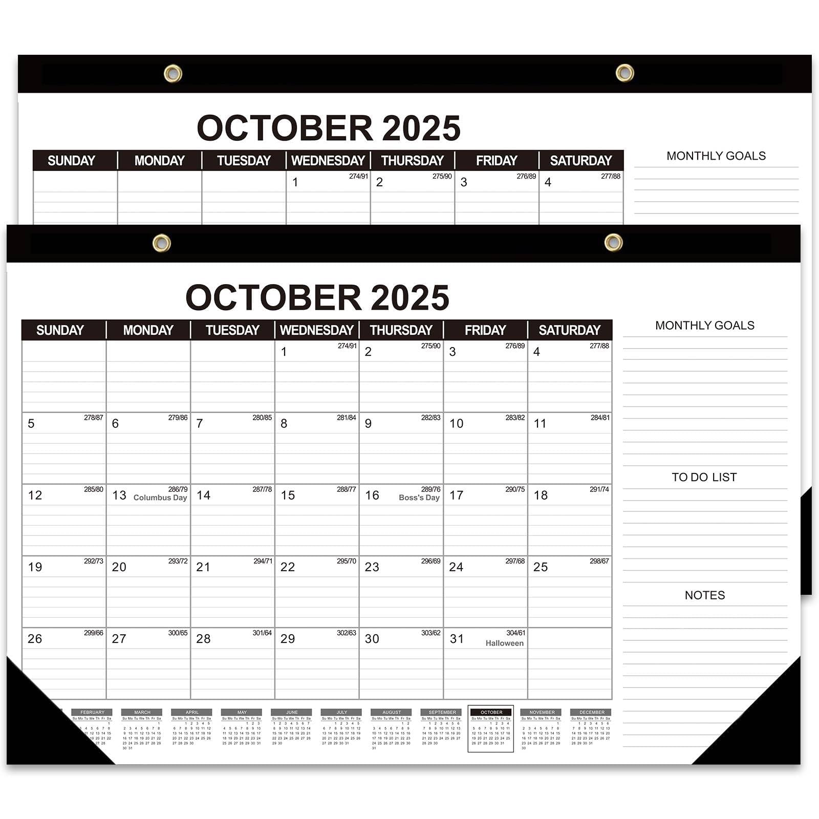 Photo 1 of ****** PACK OF 2******GuassLee Desk Calendar 2025, 2 Packs, 19 Months Calendar 17" × 11.5" Desk Calendar from June. 2025 to December. 2026 with Julian Date, To-do List, Notes, Monthly Goals, for Home School Office