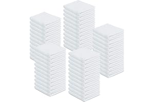 CORPORATE HILLS 100% Cotton Terry Towels Cleaning Cloths Pack of 50 (12x12 Inches) White Cotton Terry Cloth Bar Rags White Bar Towels, Multipurpose High Absorbent Terry Towels for Cleaning Auto Detailing or Painters