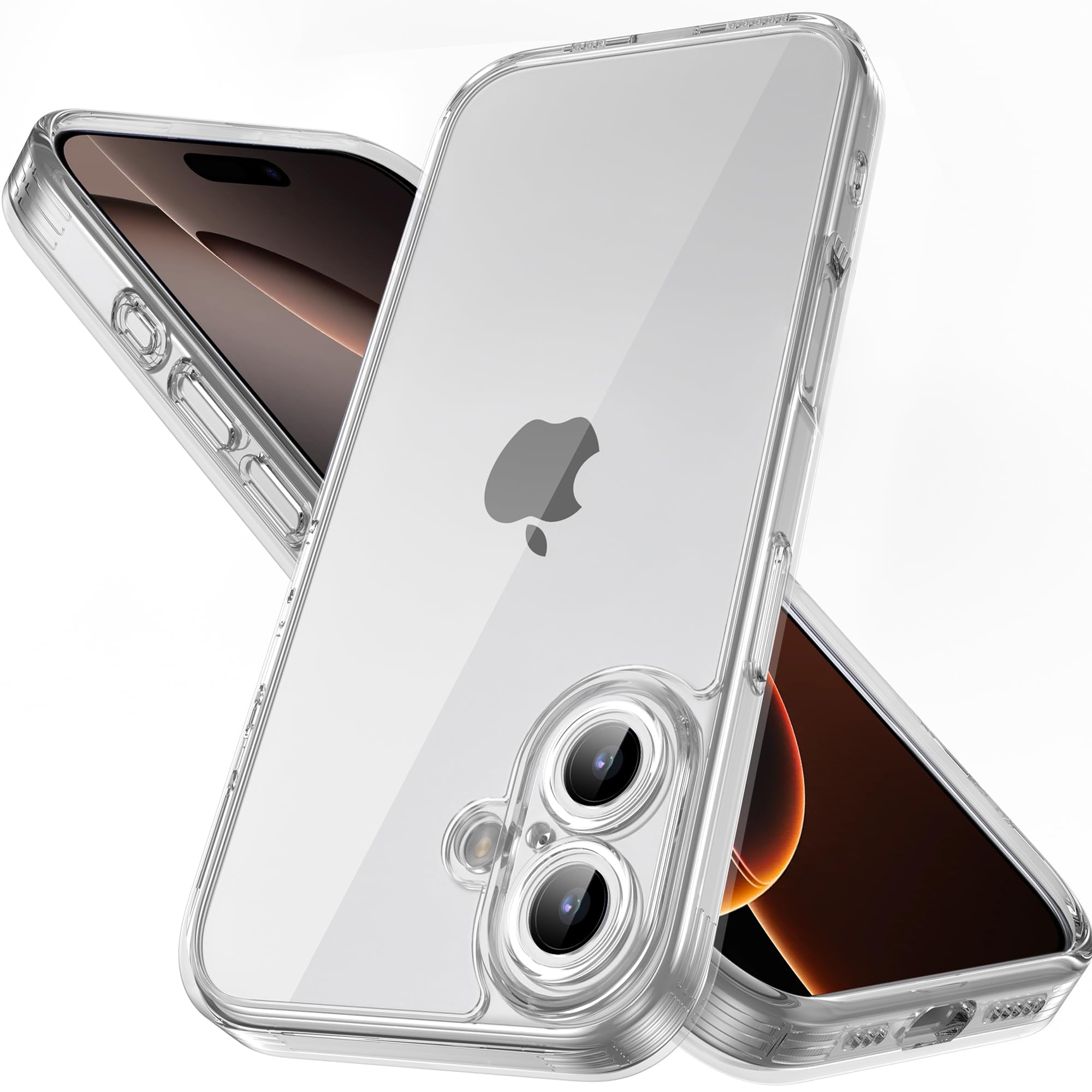 Mootobo for iPhone 16 Plus Case 6.7 inch, Military-Grade Protection 360° Full Body Frosted Translucent Back Phone Cover, Anti-Fingerprint Slim Shockproof Phone Case for iPhone 16 Plus – Clear