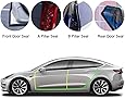 BASENOR Tesla Model 3 Model Y Model S Door Seal Kit Soundproof Rubber Weather Draft Seal Strip Wind Noise Reduction Kit 2016-2021