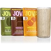JOVA High Protein Smoothie Mix – Pistachio, Chocolate, Peanut Butter | 22g Protein, 10g Fiber, Omega-3s (No Fillers, Non-GMO, Gluten-Free), 12-Pack, Made in USA