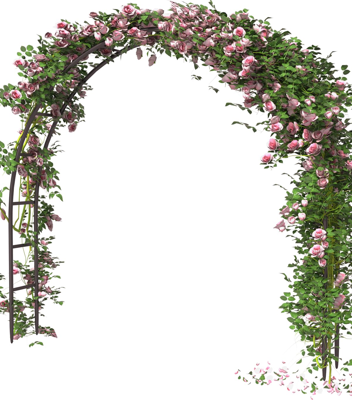 Photo 1 of Queension Metal Arch Backdrop Stand 7Ft Wide 7.7Ft High, Wedding Arch Frame for Wedding Decorations, Balloon Arch Stand with Base for Ceremony, Outdoor Garden Arch Trellis for Climbing Plants, Black