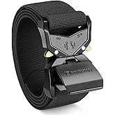 FAIRWIN Tactical Belt Men, 1.5" Stretch Nylon Web Military Hiking Rigger Work Belts with Quick-Release Seatbelt Buckle