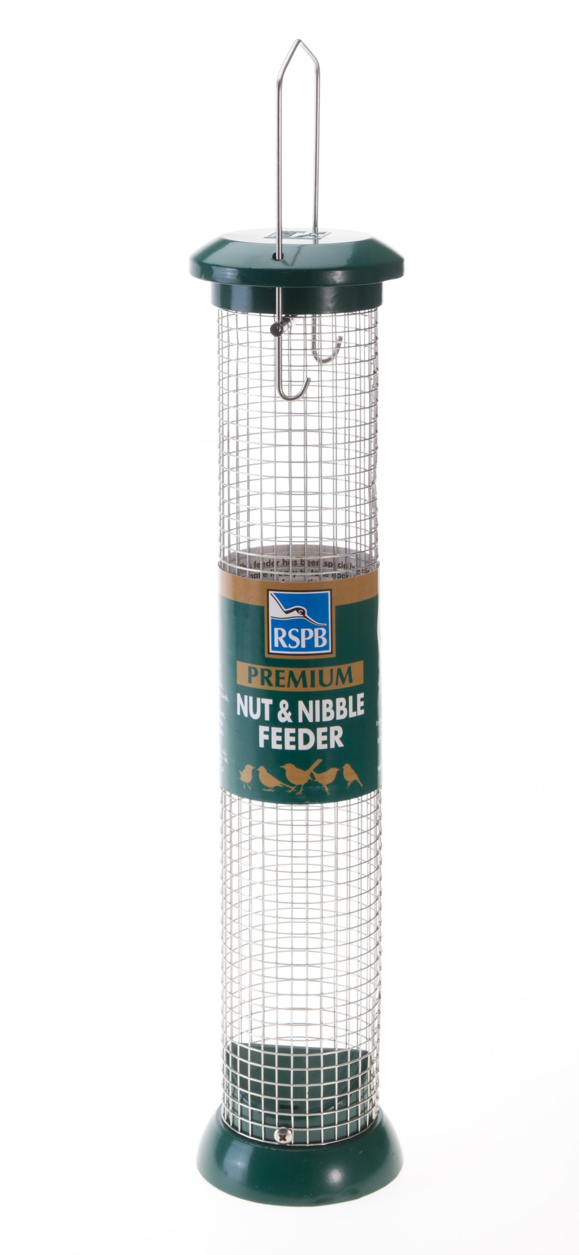 RSPB Premium Hanging Peanut Feeder, Easy Clean, Aluminium, 15 inch, peanut. supporting RSPB charity. Wild bird, for use in gardens & outdoors, In Resealable & Recyclable Pouches
