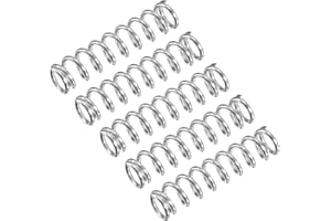 uxcell Compression Spring, 5Pcs 304 Stainless Steel, 7mm OD, 1mm Wire Size, 30mm Free Length, Silver Tone