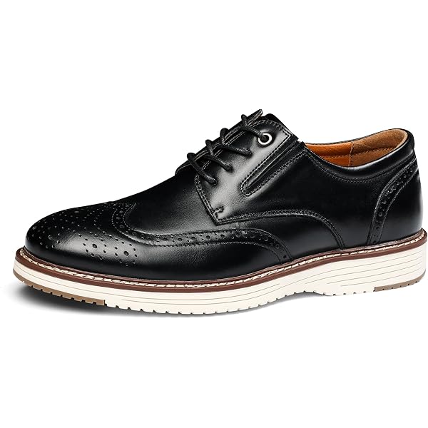 9&Co. Wingtip Oxfords Mens 8 Black Leather Brogue Made in Italy Dress Shoes Luxury Italian Mens Wedding Dress Shoes Genuine Leather  main image 4