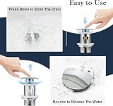 Hapilife Pop Up Waste for Bathroom Sink Chrome Click Clack with Overflow view 2