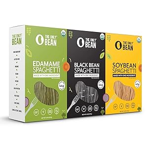 The Only Bean - Organic Edamame, Soy, and Black Bean Spaghetti Pasta - High Protein, Keto Friendly, Gluten-Free, Vegan, Non-GMO, Kosher, Low Carb, Plant-Based Noodles - 8 oz (Variety Pack) (3 Pack)