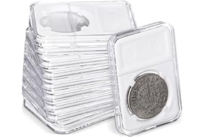 Wonderjune 10 Pcs 38mm Coin Slab Display Holder Storage Case for Morgan, Peace, IKE Silver 38mm Dollar Coin, Clear Acrylic Cases for Coin Organize and Collection