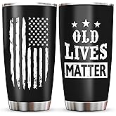 Jevuta Christmas Birthday Gift for Men, Gag Gifts For Men, Funny Retirement Present for Dad, Grandpa, Old Man Gifts, Old Lives Matter Tumbler 20oz
