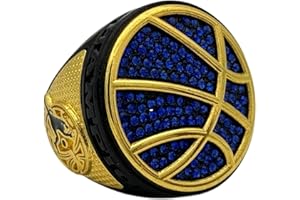 DISCOUNT SPORTS RINGS USA INC Discount Sports Rings 5 Star Basketball Championship Rings — Black Body, Blue Stones/Basketball Awards/Basketball Rings