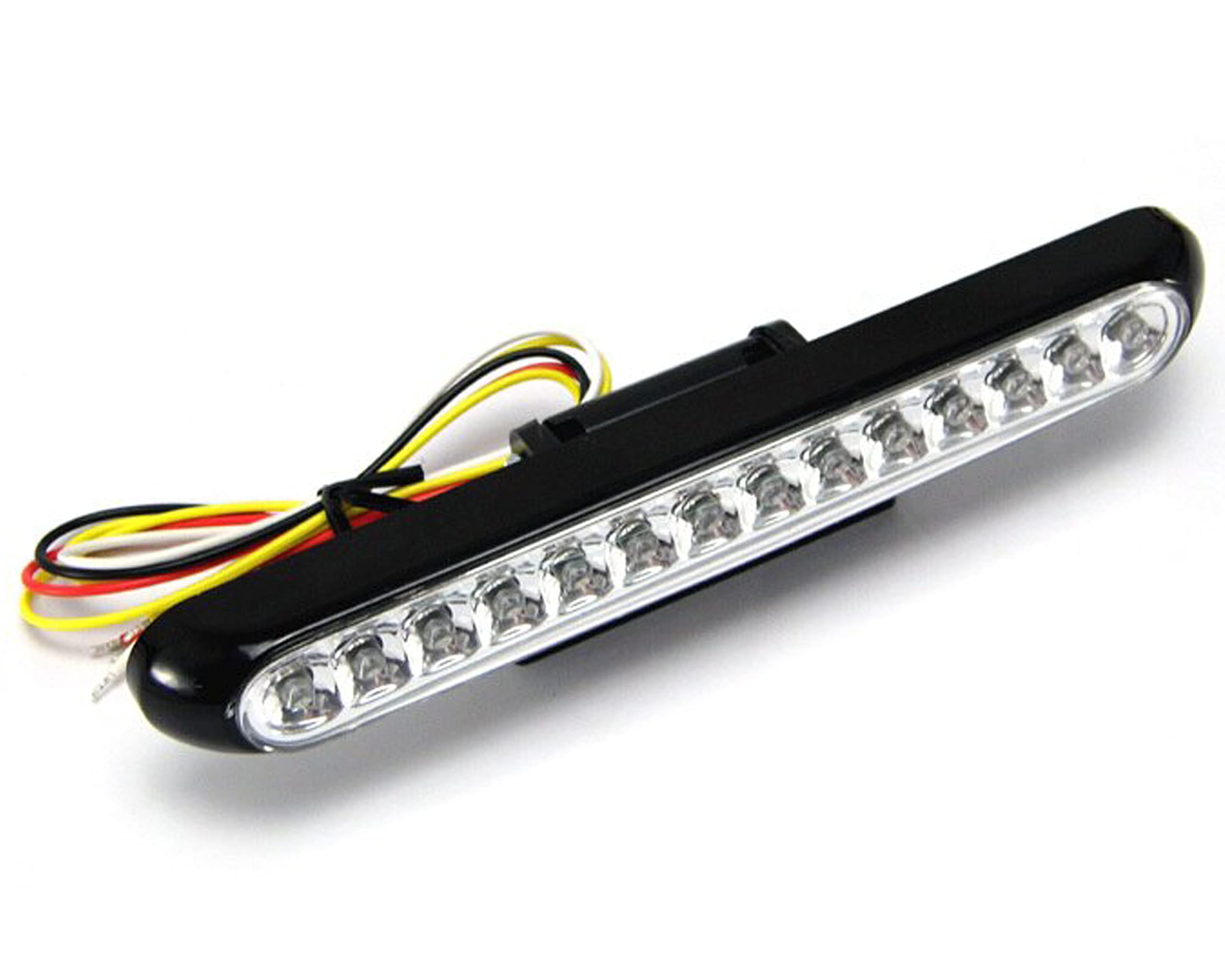 Alchemy Parts Multifunction LED Rear Stop Tail Light with Integrated Indicators Turn Signals | For Custom Motorcycles, Sports Bike Back End Projects, Choppers, Cruisers, and Trikes (Black Finish)