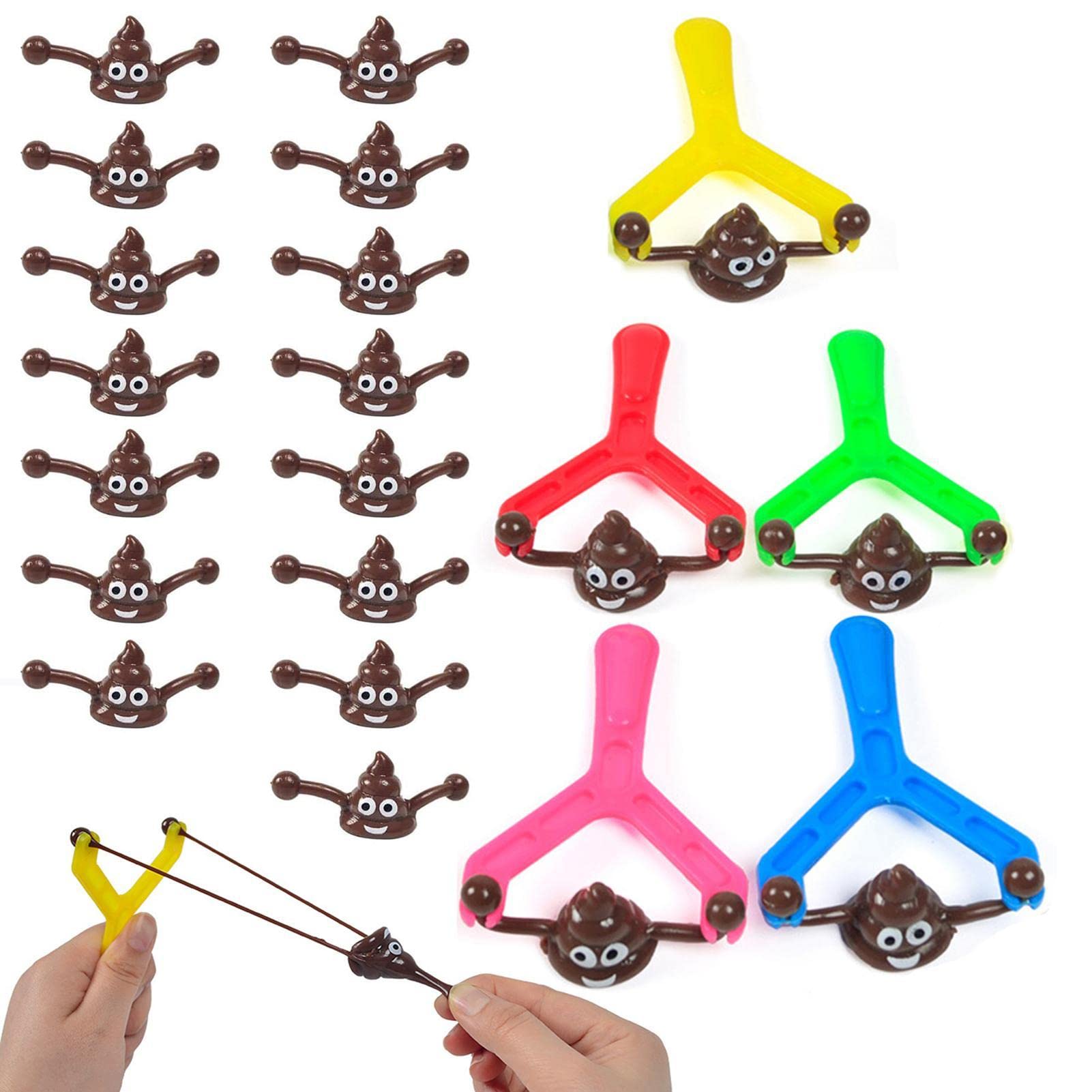 Mua Poop Slingshot Toy Mini Rubber Slingshot Flying Poop Toy, Smiling Poop Face Emoji Shooting