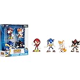 Jada Metalfigs Sonic The Hedgehog 4-Pack, Sonic, Tails, Knuckles, Shadow, 2.5” Die-Cast Figures - Wave 1, Ages 8+