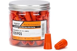 YMYP 120PCS Wire Nut Connector - AWG 20-12 Orange - Insulated Insert Twist Electrical Wire Terminal with Spring, Portable Wire Caps for Quick Connection
