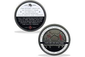 RUMKOU Armor of God Challenge Coin Knights Templar Oath Coin