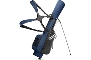 GOBUROS Golf Stand Bag Fit Up to 7 Clubs, Compact Design for Par 3 Courses and Driving Range, Lightweight Pitch and Putt Golf Bag, with Padded Double Strap, Rain Cover, Accessory Pockets
