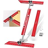 Portable Stair Tread Template Tool, Simple Assembly Stair Measuring Tool | Adjustable Bar Length from 23" to 64.2", Precision Stair Tread Jig with Dual Knobs and Stop Pins, 14" Pivoting Scale
