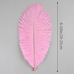 THARAHT Pink Ostrich Feathers 24pcs Natural Bulk