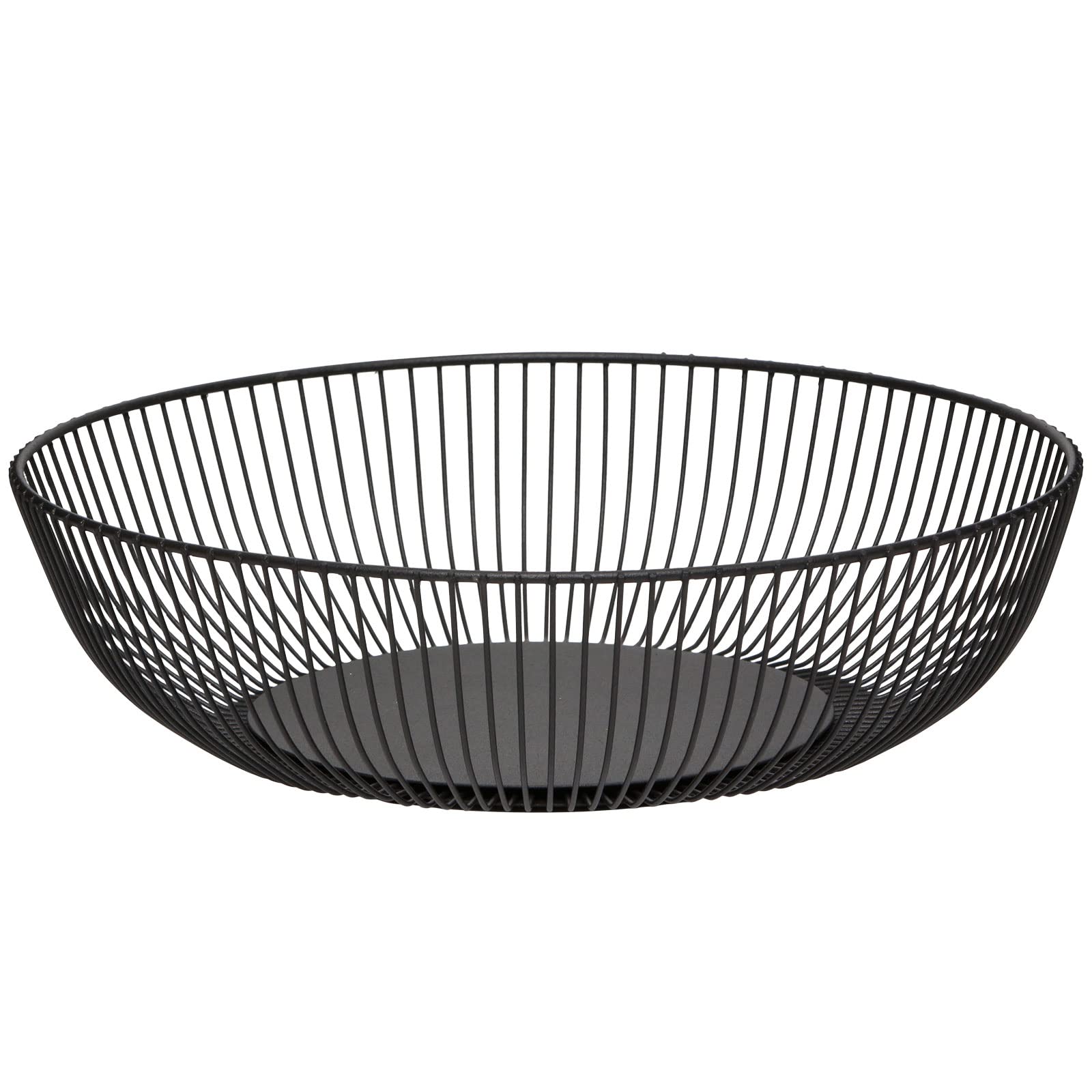 NUTRIUPS Black Wire Fruit Basket, 28 x 7.5cm Fruit Bowls for The Kitchen, Modern Metal Fruit Bowl