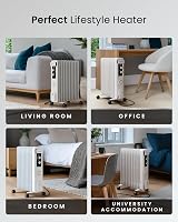 Pro Breeze 2500W Oil Filled Radiator 11 Fins with 24h Timer White view 9