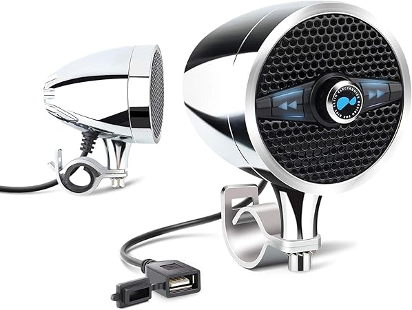 Amazon Lx S3 ステレオbluetooth付き防水 オーディオ スピーカー 50wバーマウント Fmラジオ付 バイク用オーディオ パーツ 車 バイク
