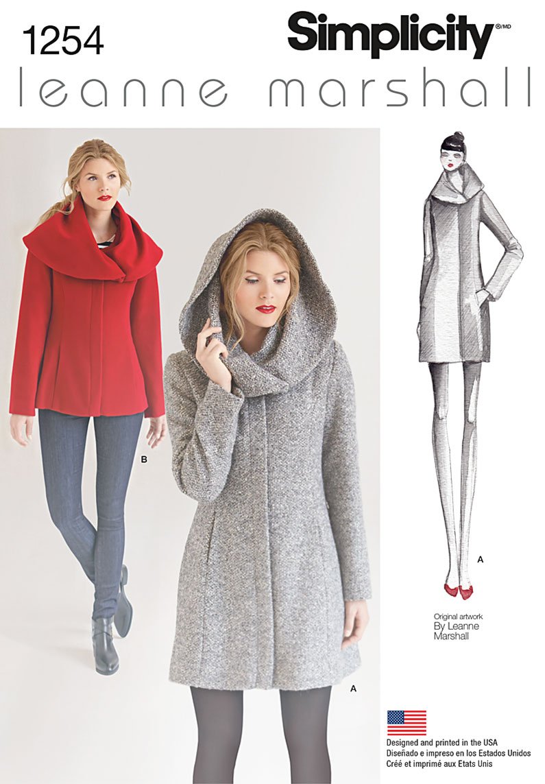 Simplicity 1254Women's Leanne Marshall Easy Lined Coat or Jacket