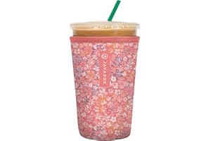 Sok It JavaSok Iced Coffee & Cold Soda Insulated Neoprene Cup Sleeve (Blushing Blooms, Medium: 22-28oz)