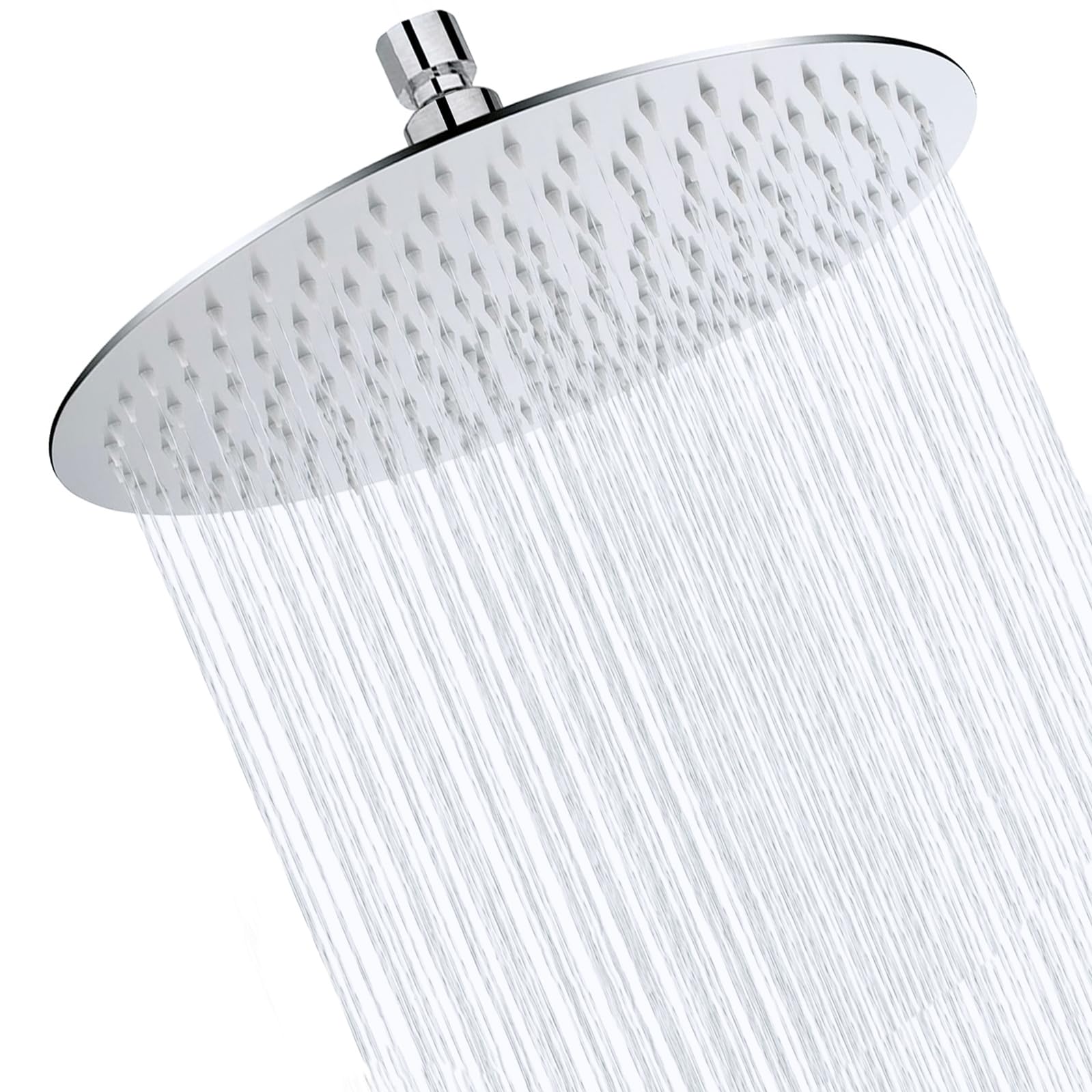 Rain Shower Head 12 Inch Round Showerhead Ultra Thin High Pressure Rainfall Shower Head Stainless Steel 304 Self Cleaning Silicone Full Body Coverage Modern Luxury Rainfall Showerhead