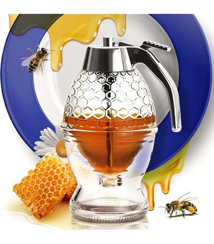 200ML Diamond Shaped Glass Honey Dispenser With Stand Large Capacity Oil Dispenser Multi-functional Oil Bottle Vinegar And Sauce - View #9