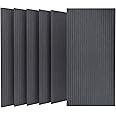 UMIACOUSTICS 6 Packs Acoustic Panel,48 x 24 x 0.4 Inches Flame Retardant Decorative Sound Absorbing Panels, Sound Proof Wall Panels Equidistant Slot for Room,Home Theater,Studio