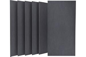 UMIACOUSTICS 6 Packs Acoustic Panel,48 x 24 x 0.4 Inches Flame Retardant Decorative Sound Absorbing Panels, Sound Proof Wall Panels Equidistant Slot for Room,Home Theater,Studio