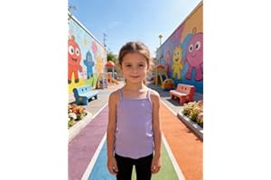 Girls T-Shirt Ribbed Cami Tank Tee Top Sleeveless Spaghetti Strap Shirt Kids Casual Basic Crop Top Undershirt for Daily Wear