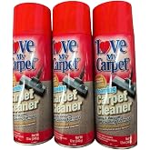 Love My Carpet Foaming Carpet Cleaner, Spray and Vacuum Self-Cleaning Formula, Red, 12 oz, Pack of 3