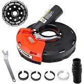 HERZO Surface Grinding Dust Shroud for Angle Grinder, Universal 4.5"/5" + Diamond grinding cup wheel 5 inch