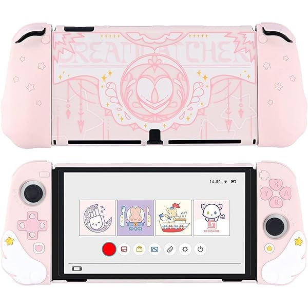 Amazon.com: GeekShare Pink Cat Paw Case Compatible with Switch