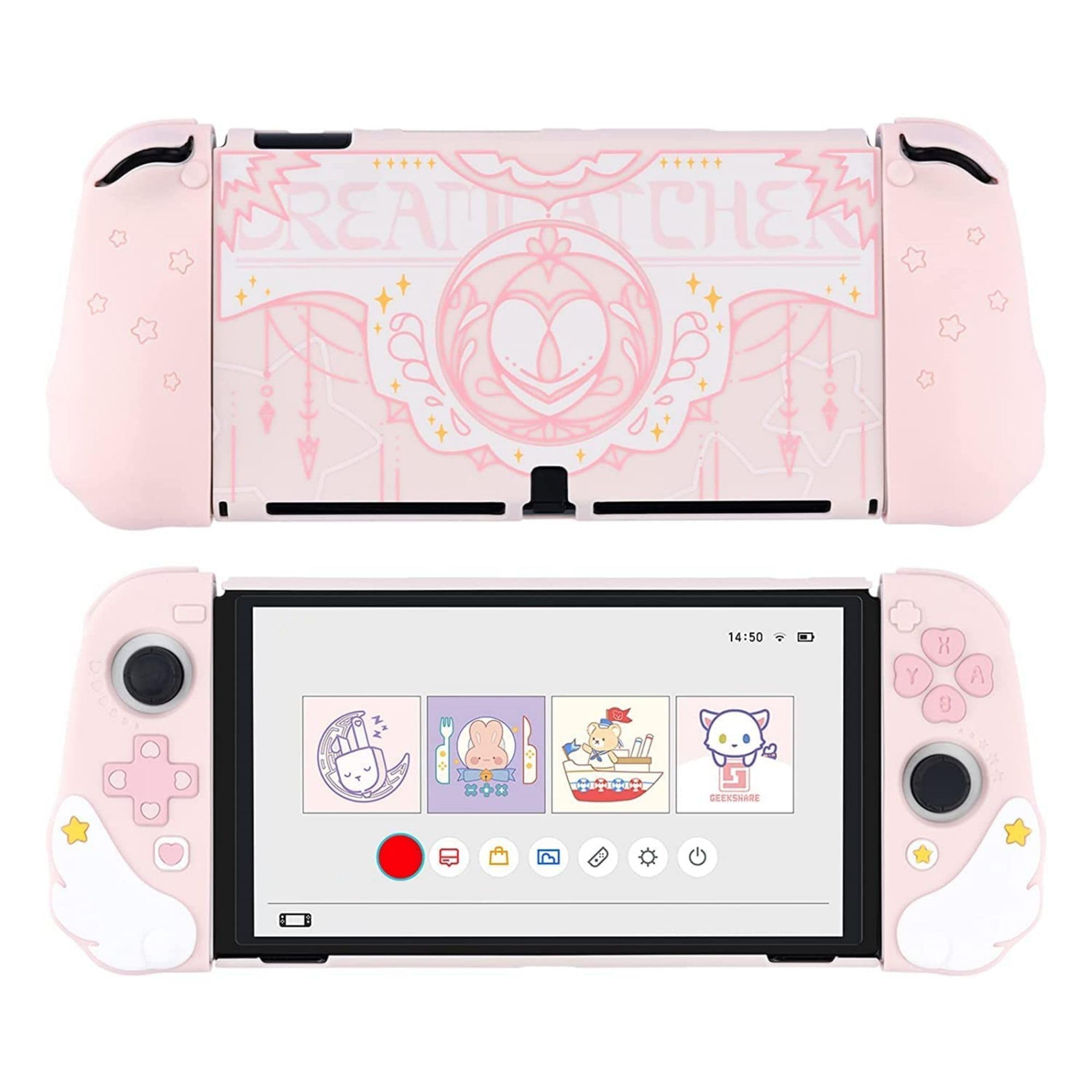 Photo 1 of GeekShare Protective Case Compatible with Switch Console and Joy Con- Slim Cover Case with Ergonomic Design for Switch Model- Star Wings (for Switch OLED)