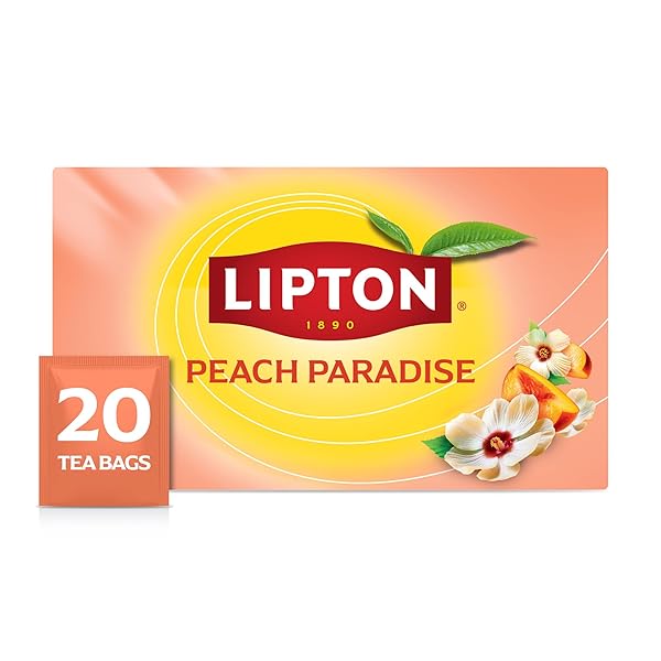 LIPTON PEACH PARADISE TEA BAGS, CAFFEINE FREE TEA,...