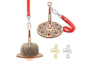 JIANWEI Portable Wrist Yarn Holder, Yarn Ball Holder, Yarn Minder, Yarn Storage, Wood Yarn Holder with 2 Finger Crochets, for Knitting Crocheting Presents for Craft Lovers(as Shown)