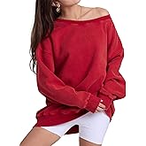 Hatant Womens Off the Shoulder Sweatshirts Oversized One Shoulder Sweatshirts for Women Fashion Hoodies Pullover Sweater Tops