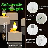 SoulBay Rechargeable Tea Lights 6 Pack with Remote Timer USB-C Candles view 6