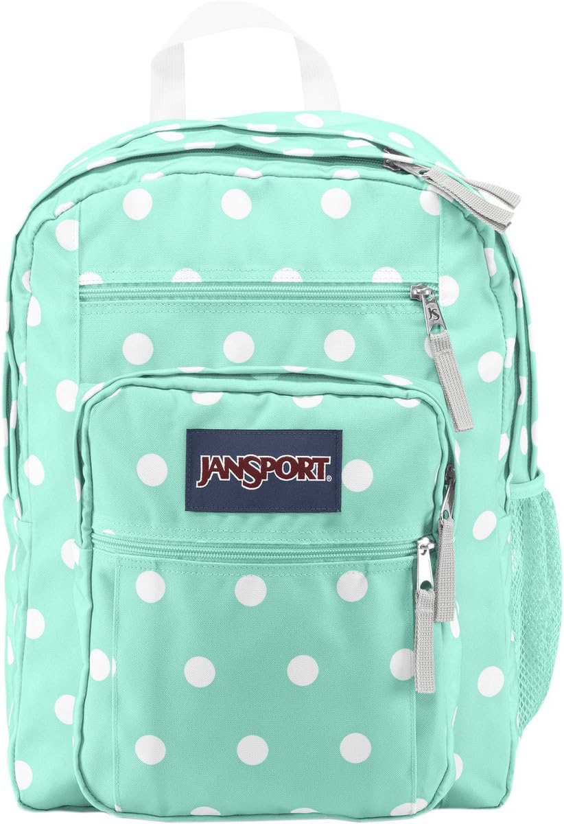 Jansport Big Student Backpack - Aqua Dash Pots / 17.5"h X 13"w X 10"d