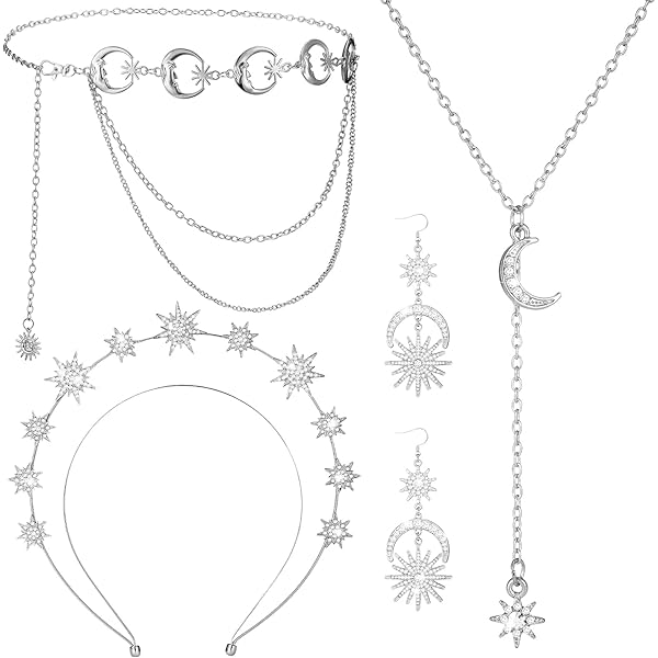 Amazon.com: Glenmal 6 Pcs Crown Moon Star Headband Celestial