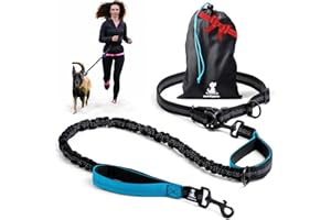 SparklyPets - Hands Free Dog Leash with Reflective Stitches - Waist Leash for Dog Walking, Hiking, Training, Jogging, Canicross, Running - for Medium & Large Breeds