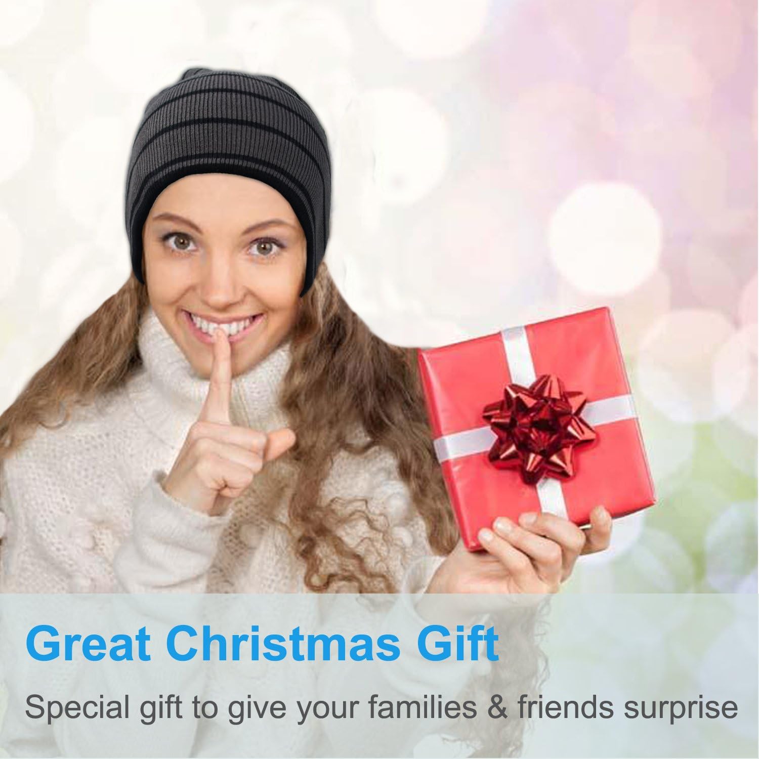 Rotibox Bluetooth Beanie Hat Wireless Headphone for Outdoor Sports Xmas Gifts : Clothing
